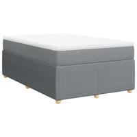 Boxspring met matras stof lichtgrijs 120x190 cm - thumbnail