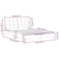 Bedframe met hoofdbord kunstleer zwart en wit 140x200 cm - thumbnail