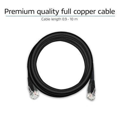 ACT Zwart 15,0 meter U/UTP CAT6 patchkabel met RJ45 connectoren