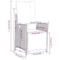 Tuinstoelen 2 st verstelbaar met voetensteun poly rattan bruin - thumbnail