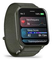 Garmin Venu X1 GPS-smartwatch, helder 2-inch AMOLED-scherm, LED-zaklamp, Lichtgewicht, Ultra dunne horlogebehuizing van 8 mm, Tot wel 8 dagen in smartwatch-modus, ComfortFit nylon bandje, Moss - thumbnail