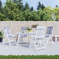 Stoelkussens 4 st hoge rug ruitpatroon oxford stof grijs - thumbnail