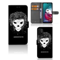 Telefoonhoesje met Naam Motorola Moto G10 | G20 | G30 Skull Hair | Portemonnee hoesje - thumbnail