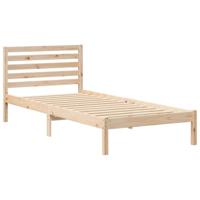 Bedframe met hoofdeinde Bruin 80 x 220 cm Massief grenenhout - thumbnail