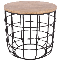 Bijzettafel Helsinki 29979 mat zwart + mangohout - thumbnail