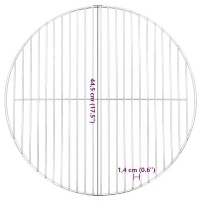 VidaXL Barbecuerooster rond ø44,5 cm 304 roestvrij staal