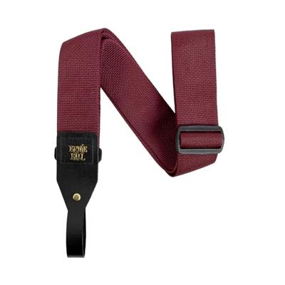 Ernie Ball 5367 Polypro Acoustic Guitar Strap Bordeaux gitaarband met headstock tie