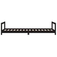 Kinderbedframe 90x200 cm massief grenenhout zwart - thumbnail