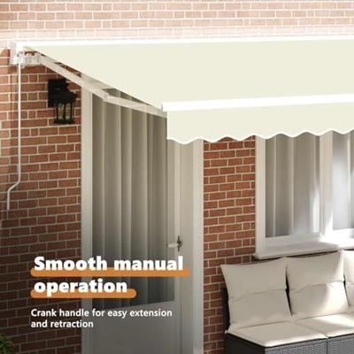 VidaXL Inklapbaar zonnescherm crème 400 x 200 cm polyester en metaal