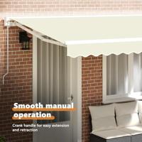 VidaXL Inklapbaar zonnescherm crème 350 x 200 cm polyester en metaal - thumbnail