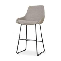 Nolon Nino-Isa Barkruk Warm Grijs - Stof - Zwart Onderstel - 75 cm - thumbnail