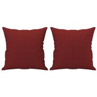 VidaXL Sierkussens 2 st 40x40 cm stof wijnrood - thumbnail