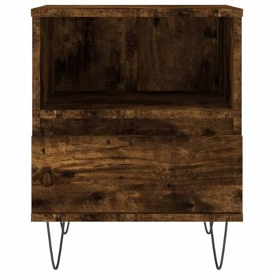 Nachtkastjes 2 st 40x35x50 cm bewerkt hout gerookt eikenkleurig