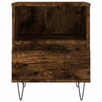 Nachtkastjes 2 st 40x35x50 cm bewerkt hout gerookt eikenkleurig - thumbnail
