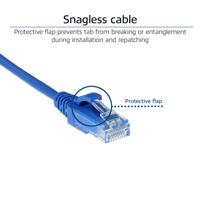 ACT Blauwe 1 meter LSZH U/UTP CAT6 datacenter slimline patchkabel snagless met RJ45 connectoren - thumbnail