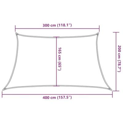 Zonnezeil 160 g/m 3/4x2 m HDPE antracietkleurig Zonnezeil 160 g/m 3/4x2 m HDPE antracietkleurig