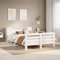 Bedframe zonder matras massief grenenhout wit 150x200 cm - thumbnail