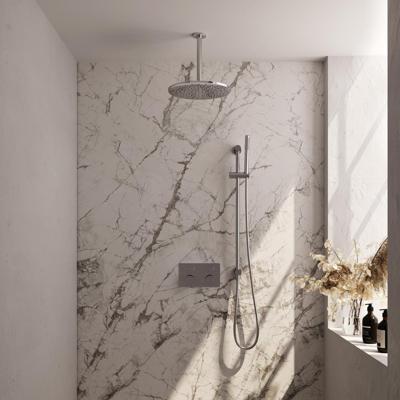 Brauer Chrome Carving Thermostatische Regendoucheset Inbouw - Hoofddouche 30 cm - Met Drukknoppen - Handdouche Staaf - Doucheslang - Geintegreerde Glijstang - Chroom