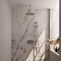 Brauer Chrome Carving Thermostatische Regendoucheset Inbouw - Hoofddouche 30 cm - Met Drukknoppen - Handdouche Staaf - Doucheslang - Geintegreerde Glijstang - Chroom - thumbnail