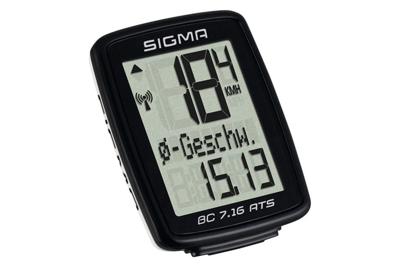 Sigma BC 7,16 ATS Kilometerteller 7 functies - Zwart