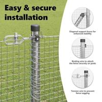 VidaXL Afrasteringspaal zilver 10 x 1 m (19 x 19 mm mesh) staal - thumbnail