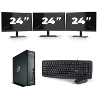 Fujitsu Esprimo Q556 USFF - Intel Core i7-6e Generatie - 16GB RAM - 256GB SSD - Windows 11 + 3x 24 inch Monitor - thumbnail