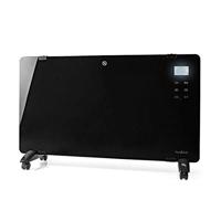Nedis htpl20fbk glazen paneel convectorkachel thermostaat lcd-scherm 2 warmtestanden staand / wandmontage 2000 w zwart - thumbnail
