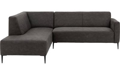 Goossens Bank Key West antraciet, micro leer, 2,5-zits, modern design met ligelement links