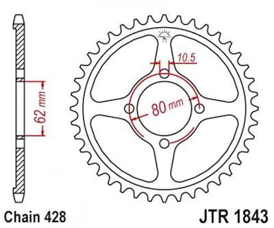 ESJOT Chain wheel 428 54z steel black