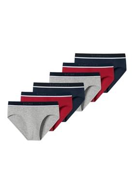 Schiesser Rio slips 95/5 rood-blauw-grijs 3-pack