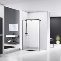 Inloopdouche Van Rijn ST04 Met Stabilisatiestang 90x200 cm 8 mm Helder Glas Zwart van Rijn - thumbnail
