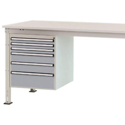 Manuflex ZB4913.9006 Behuizing onderbouw stationair, gebruiksh. 500 mm met 6 lades. Voor tafel diepte 1000 mm Manuflex ZB4913.9006 Behuizing onderbouw stationair, gebruiksh. 500 mm met 6 lades. Voor tafel diepte 1000 mm