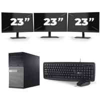 Dell Optiplex 3020 Micro Tower - Intel Core i7-4e Generatie - 16GB RAM - 256GB SSD - Windows 10 + 3x 23 inch Monitor - thumbnail