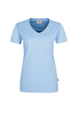 Hakro 181 Women's V-neck shirt MIKRALINAR® - Ice Blue - L