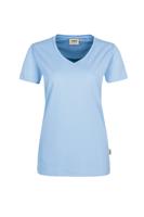 Hakro 181 Women's V-neck shirt MIKRALINAR® - Ice Blue - L - thumbnail