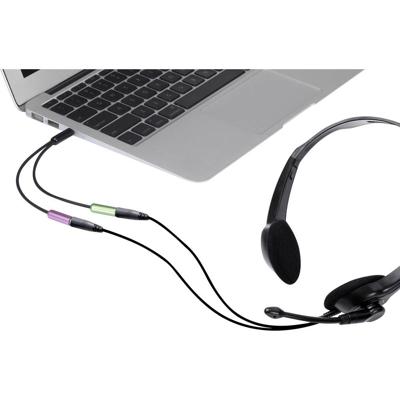 Speaka Professional SP-7870716 jack audio Y-adapter [1x jack plug 3,5 mm - 2x jack 3,5 mm] zwart
