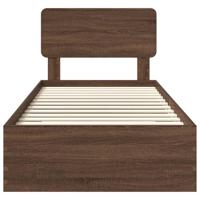 Bedframe met hoofdeinde Bruin Eiken 75 x 190 cm Bewerkt hout - thumbnail