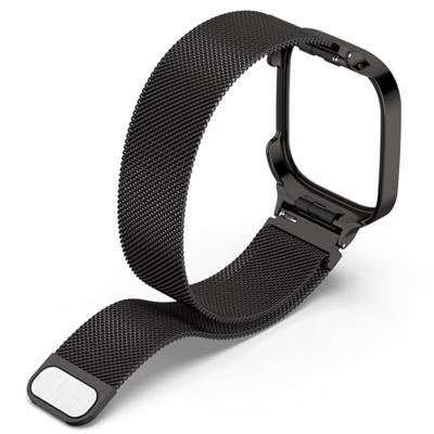 By Qubix - Milanese bandje met case - Zwart - Xiaomi Redmi Watch 3