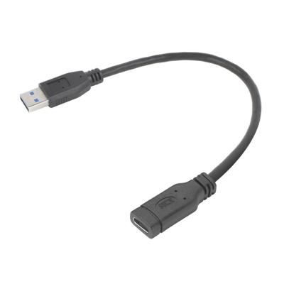 ACT USB Type-A male naar USB Type-C female adapterkabel 0,2m ACT USB Type-A male naar USB Type-C female adapterkabel 0,2m