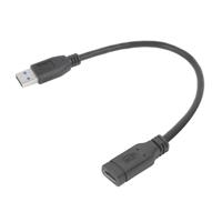 ACT USB Type-A male naar USB Type-C female adapterkabel 0,2m - thumbnail