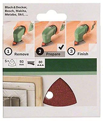 Bosch Accessoires Schuurblad 93mm | G80 | Wp | 6 Gaten | Velc | 5-delig - 2609256A50