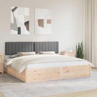Bedframe met Gevoerd Hoofdgedeelte Donkergrijs 200 x 200 cm - thumbnail