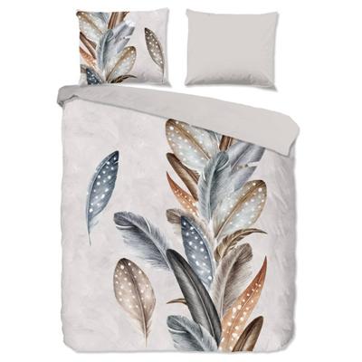 Good Morning Dekbedovertrek "veren" - Zand - (200x200/220 cm) - Katoen Flanel