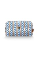 Pip Studio Pip Studio Coco Cosmetic Bag Medium Samba Stripe Blue 21.5x10x10.5cm - thumbnail