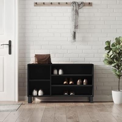 VidaXL Schoenenkast 102x36x60 cm bewerkt hout zwart VidaXL Schoenenkast 102x36x60 cm bewerkt hout zwart