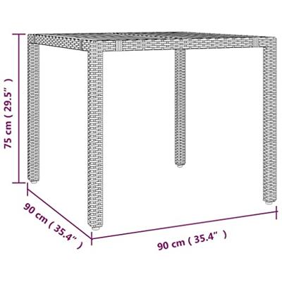 Tuintafel met houten blad poly ratten en acaciahout zwart