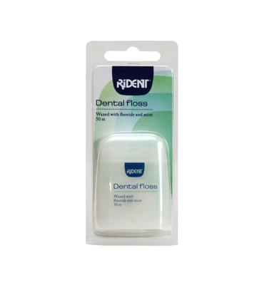 Rident Floss Fluor Mint Waxed 50m