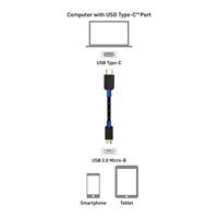 Cable Matters USB C-naar-Micro-USB-kabel (Micro USB-naar-USB-C-kabel) met gevlochten mantel van 1 meter in zwart - thumbnail