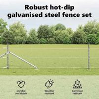 VidaXL Afrasteringspaal zilver 10 x 0,4 m (25 mm gaas) staal - thumbnail