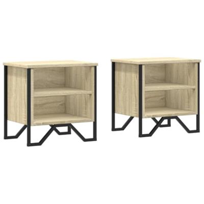 Nachtkastjes 2 st 40x30x40 cm bewerkt hout sonoma eikenkleurig Nachtkastjes 2 st 40x30x40 cm bewerkt hout sonoma eikenkleurig
